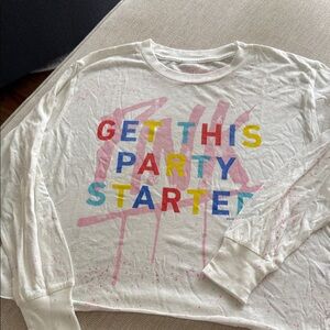 Rowdy Sprout White Long Sleeve Party Tee